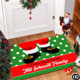 Personalized Christmas Doormat with Family Name and Custom Text