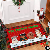 Personalized Christmas Doormat with Family Name and Custom Text