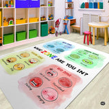 Colorful Classroom Rug for Kids and Teachers - Emotional Management Feeling Chart / 2' x 3' (Rectangular)