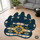 Custom Bear Paw Print Welcome Mat with Non Slip Backing