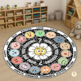 Custom Feelings Wheel Round Doormat for Classroom and Office