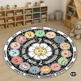 Custom Feelings Wheel Round Doormat for Classroom and Office