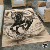 Custom Running Horse Welcome Mat for Front Door and Entryway
