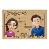Personalized Family Couple Doormat, Custom Couple Husband Wife Doormat Gift, Outdoor Front Door Rug on Birthday, Christmas, Anniversaries, Valentine's Day for Him Her Woman (S5)