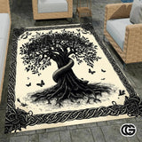 Custom Family Name Welcome Mat with Tree of Life and Address - Tree-ds18