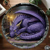 Personalized Dragon Round Rug for Library and Bedroom