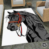 Custom Running Horse Welcome Mat for Front Door and Entryway - Horse-ds25