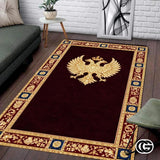 Personalized Orthodox Cross Rug with Byzantine Eagle