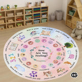 Custom Feelings Wheel Welcome Mat for Classroom and Office