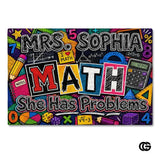 Personalized Welcome Doormat with Teacher Name and Notebook design - Class-12