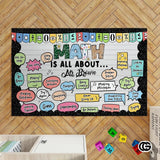 Custom Mathematics Educational Welcome Mat with School Formulas