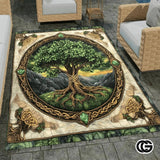 Custom Tree of Life Welcome Mat with Celtic Design and Non-Slip Backing - Tree-ds17