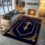 Personalized Orthodox Christian Rug with Three-Bar Cross