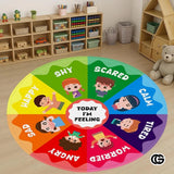 Custom Feelings Wheel Welcome Mat for Classroom and Office