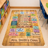 Personalized Motivational Classroom Rug for Kids - Vintage
