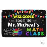 Custom Mathematics Education Rug for Classroom and Playroom - Welcome to Math Class / 3' x 5' (Rectangular)