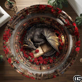 Personalized Dragon Welcome Mat with 3D Effect and Library Art