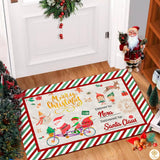 Personalized Christmas Doormat with Custom Family Name and Text