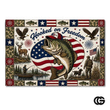Personalized Hunting Doormat with Custom Family Name and Flag - D5