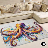 Custom Octopus Welcome Mat with Coastal Design and Durable Backing