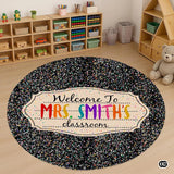 Personalized Teacher Welcome Mat with Custom Name and Crayon