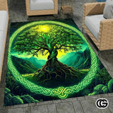 Custom Tree of Life Doormat with Celtic Pattern and Non Slip Backing - Tree-ds25