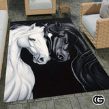 Custom Running Horse Area Rug with Non-Slip Backing - Horse-ds19