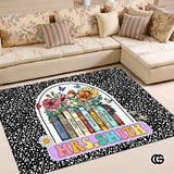 Custom Composition Notebook Rug with Floral Detail - Composition / 2' x 3' (Rectangular)