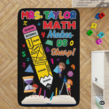 Custom Composition Notebook Classroom Rug with Non Slip Backing