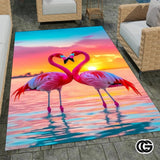 Custom Pink Flamingo Welcome Mat for Entrance and Living Room