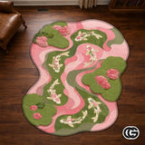 Custom Koi Fish Shaped Area Rug for Bedroom and Living Room
