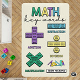 Custom Math Education Rug for Playroom and Classroom - Math D4 / 3' x 5' (Rectangular)