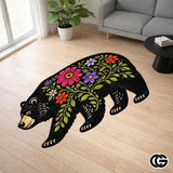 Custom Bear Paw Print Welcome Mat with Soft Plush and Non Slip Backing - A5