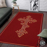 Personalized Orthodox Doormat with Christian Cross and Eagle - D7