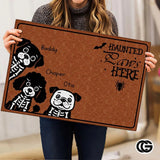 Custom Halloween Dog Doormat with Pumpkin and Bat - Style #4
