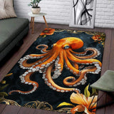 Custom Octopus Welcome Mat with Coastal and Beach Design