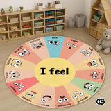 Custom Feelings Wheel Round Doormat for Front Door and Entryway