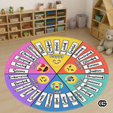 Custom Feelings Wheel Welcome Mat for Classroom and Office