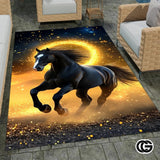 Custom Family Name Doormat with Monogram and House Address - Horse-ds29
