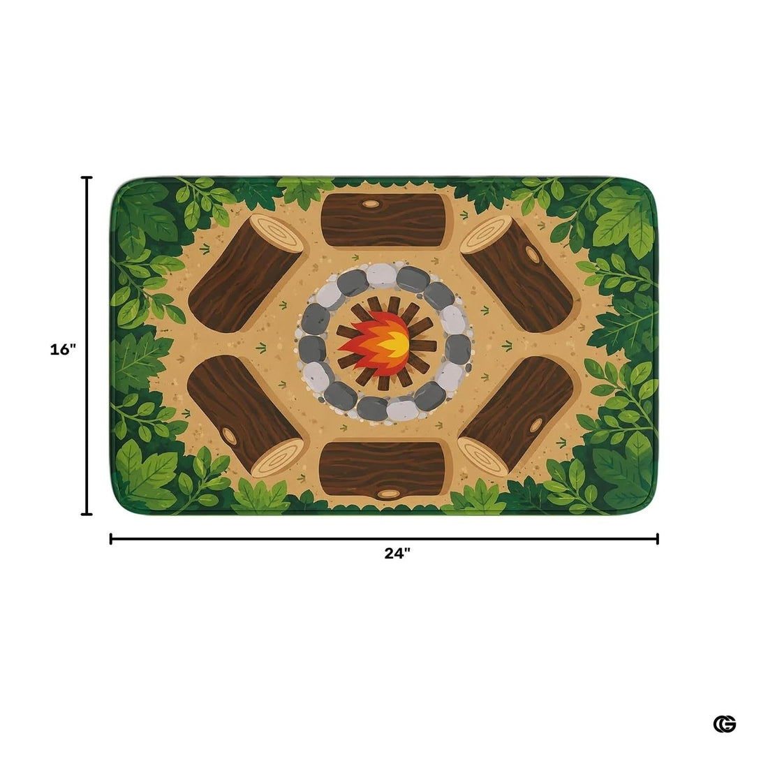 Campfire Circle Log Seating Classroom Area Rug