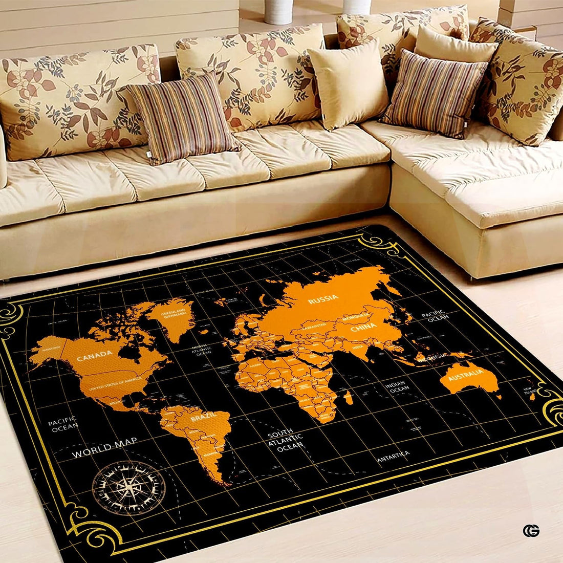 Gold Classroom Area Rug