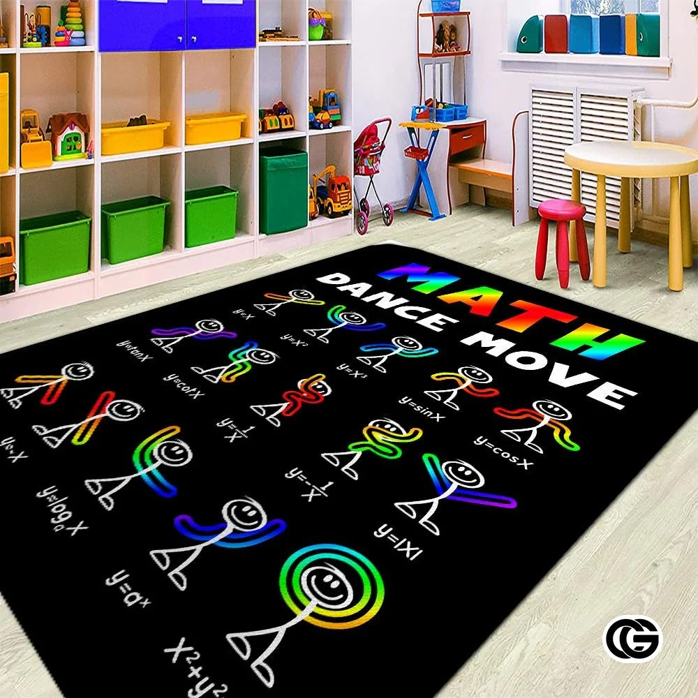 Custom Mathematics Education Rug for Classroom and Playroom