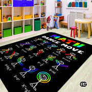 Custom Mathematics Education Rug for Classroom and Playroom