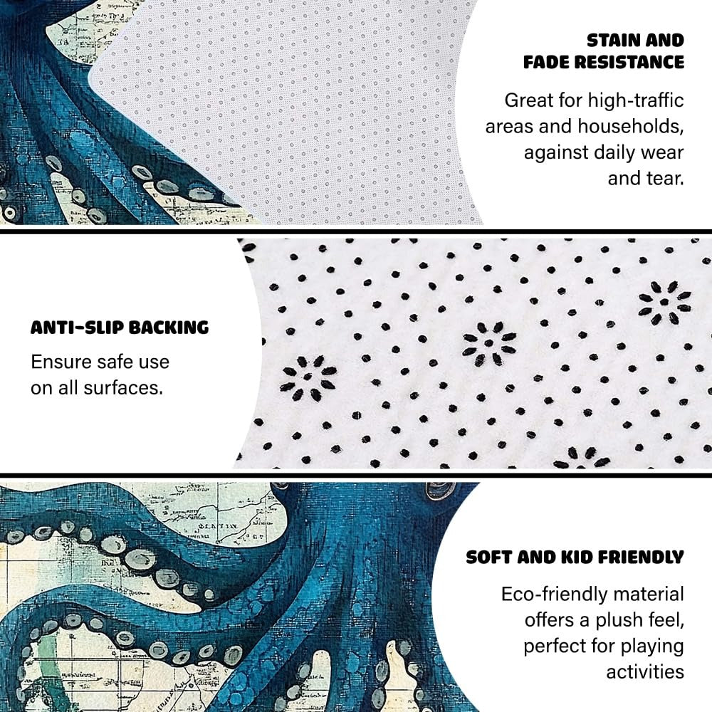 Custom Octopus Welcome Mat for Coastal Home and Entryway