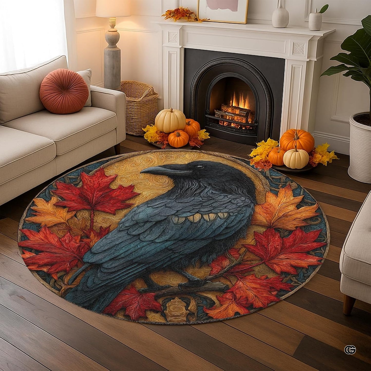 Custom Halloween 3D Optical Illusion Round Rug Skeleton Horror Area Rug (1, #15)