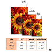 Overhead perspective of artistic botanical design inspired by a yellow flower field with rich swirls. - thumbnail image 4 of 7