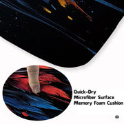 Close up texture detail of bald eagle area rug soft pile surface and hemmed edges. - thumbnail image 3 of 7