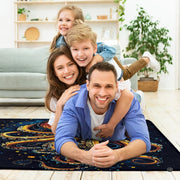 Soft low-pile microfiber surface texture on graphic golden octopus sports area rug - thumbnail image 3 of 7