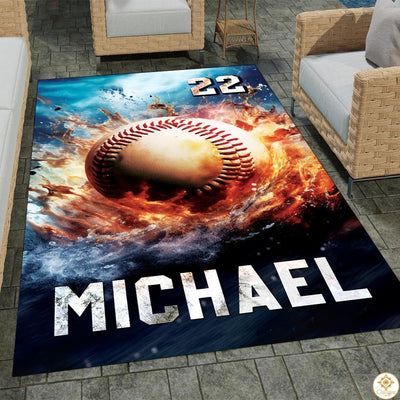 Baseball Area Rug