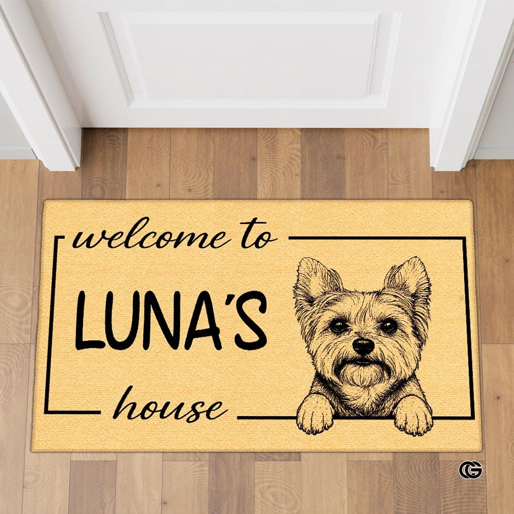 Personalized Pet Dog Welcome Door Mat with Photo and Name (A05)